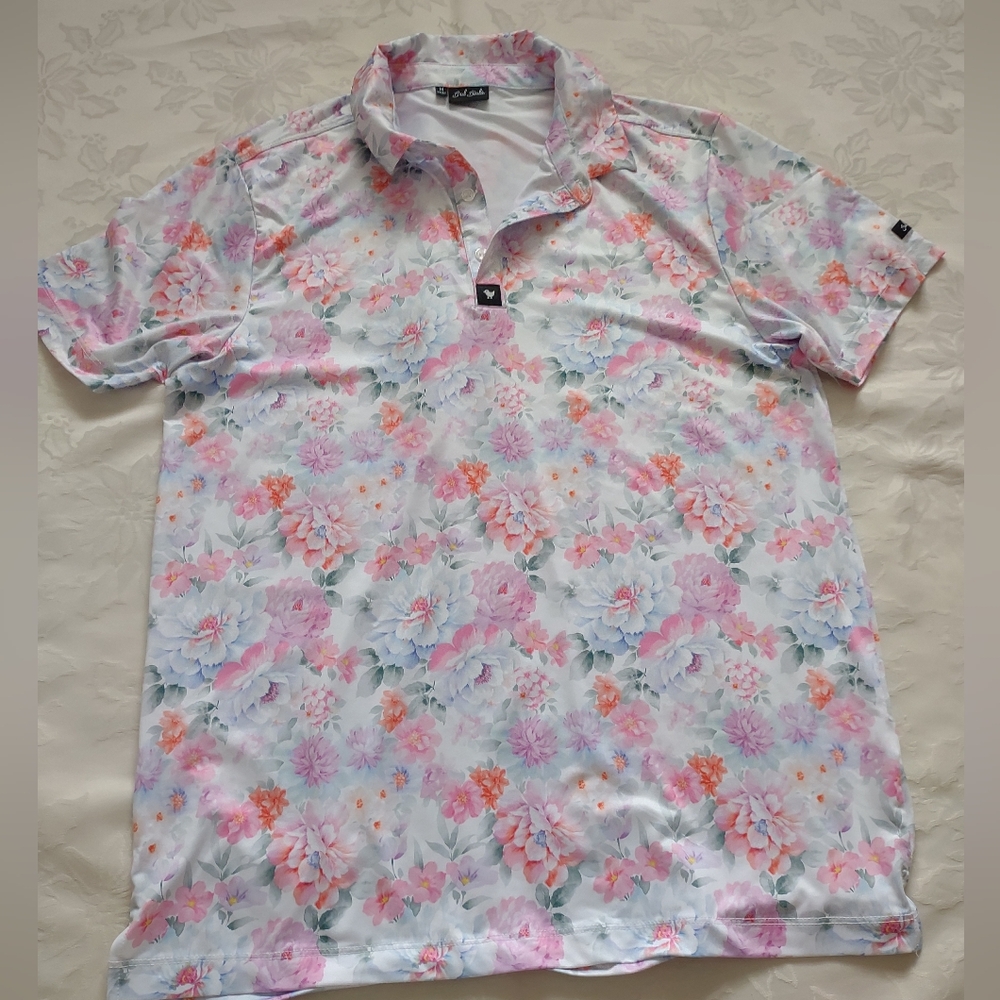 Bad Birdie Polo Pink Flowers